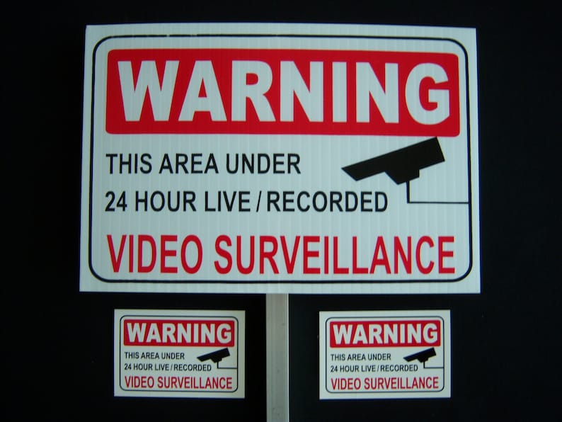 2 HOMELAND SECURITY SIGNS 4 DECALS 2 STAKES ..#PS-410
