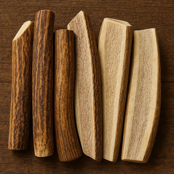 SPLIT Elk Antler Dog Chews - Medium (6-7") A Grade - Choose Pack Size (Single, 3 Pack, 6 Pack)