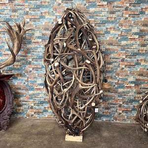 Handmade Eclipse Antler Chandelier | Rustic Lighting Fixture | Cabin Decor Chandelier | Unique Antler Home Decor