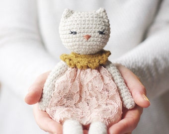 Jolene Kitty with Lace Dress CROCHET PATTERN