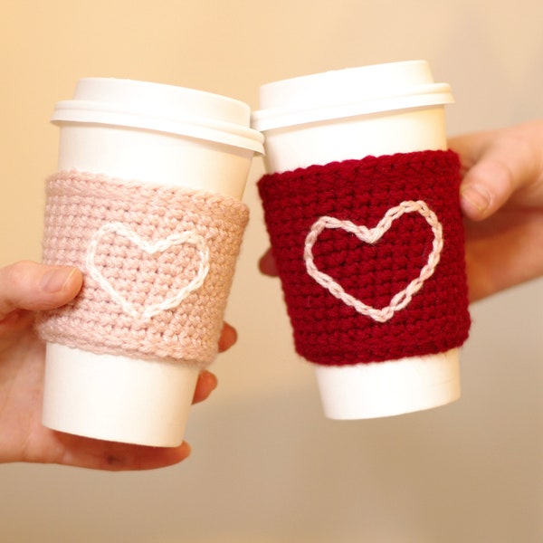 Heart Cup Cozy CROCHET PATTERN