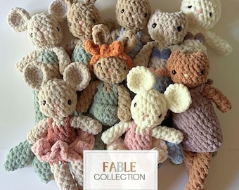 Fable Collection BUNDLE (Kitty, Bunny and Mouse CROCHET PATTERNS) + Mermaid Tail Mod
