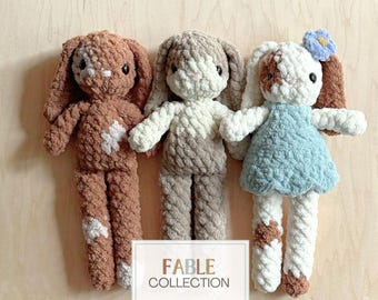 Prim Bunny + Bedtime Bundle CROCHET PATTERN (Fable Collection)
