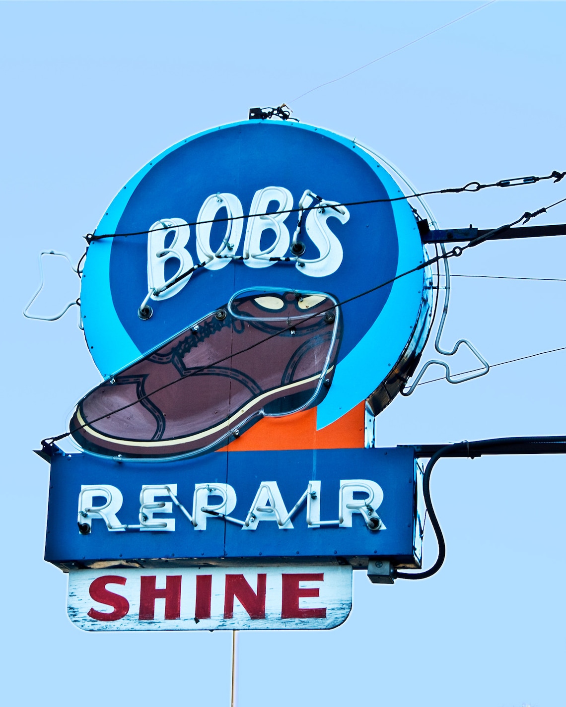 Fine Art Photography Bob's Shoe Repair Vintage Neon Sign Etsy