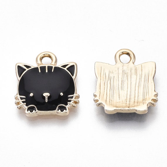 Gold & Black Cat Charms/Pendants