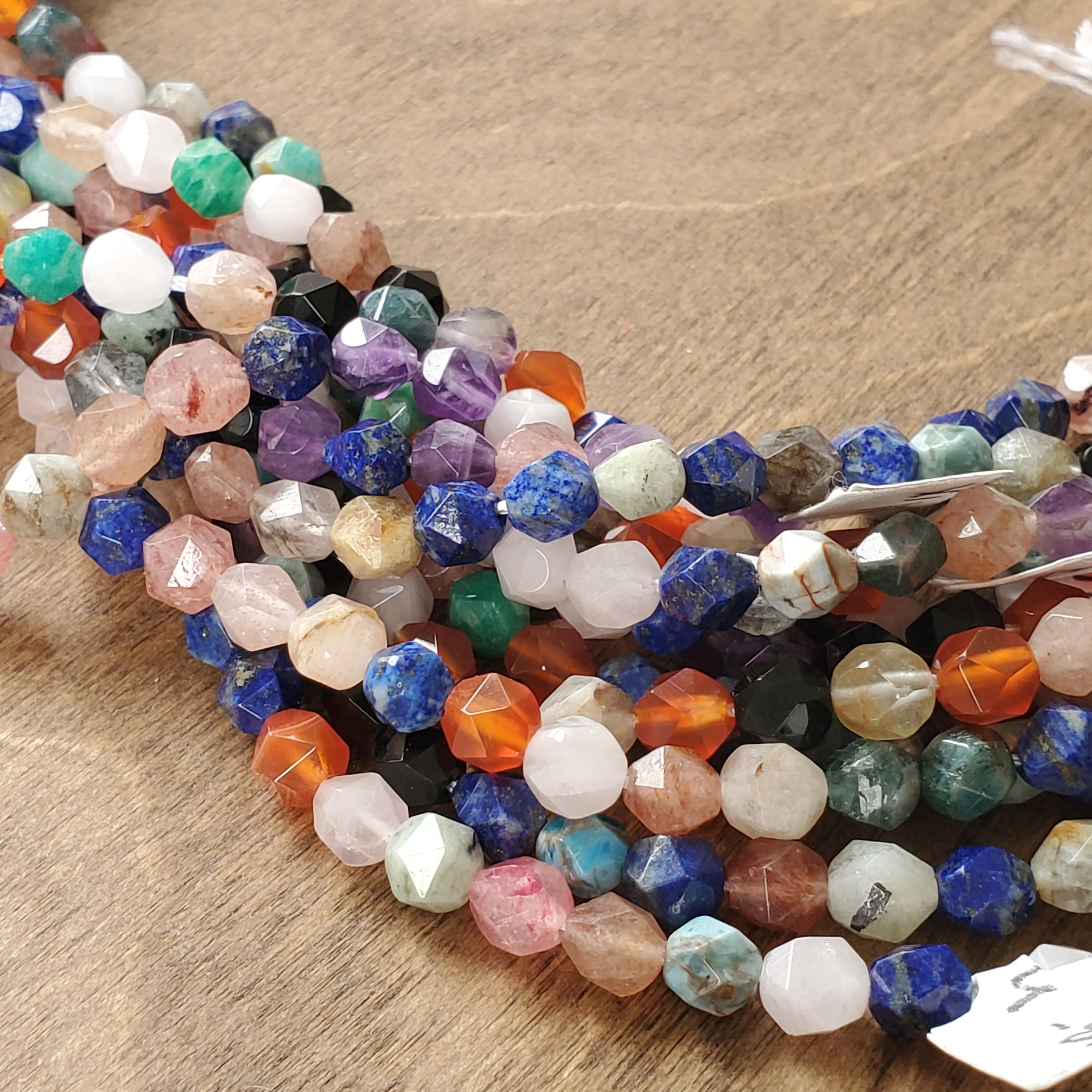 Mixed Genuine Gemstone Star Cut Beads From Taylors Falls Bead Etsy