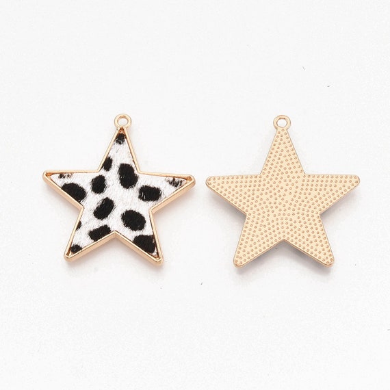 Eco Friendly Cowhide Leather Star Charms