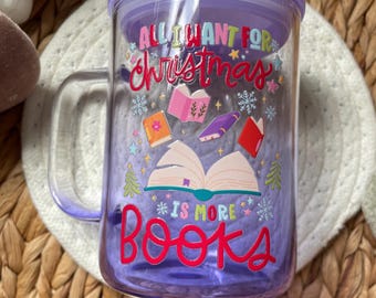 Todo lo que quiero para Navidad son más libros Taza de cristal