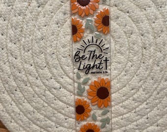 Marcapáginas acrílico con girasoles "Sé la luz"