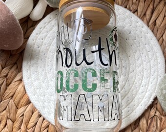 Lata de vidrio de mamá futbolista bocazas