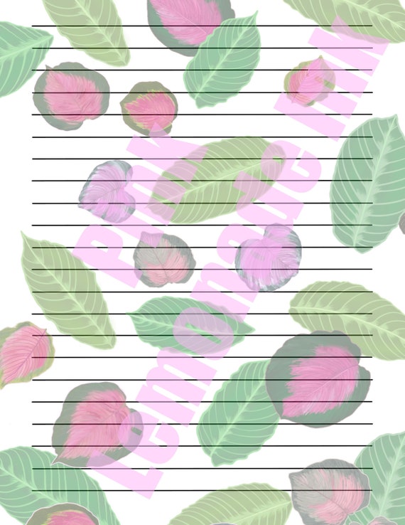 Printable Plant Themed Stationary 8.5x11 Letters or Journal - Etsy