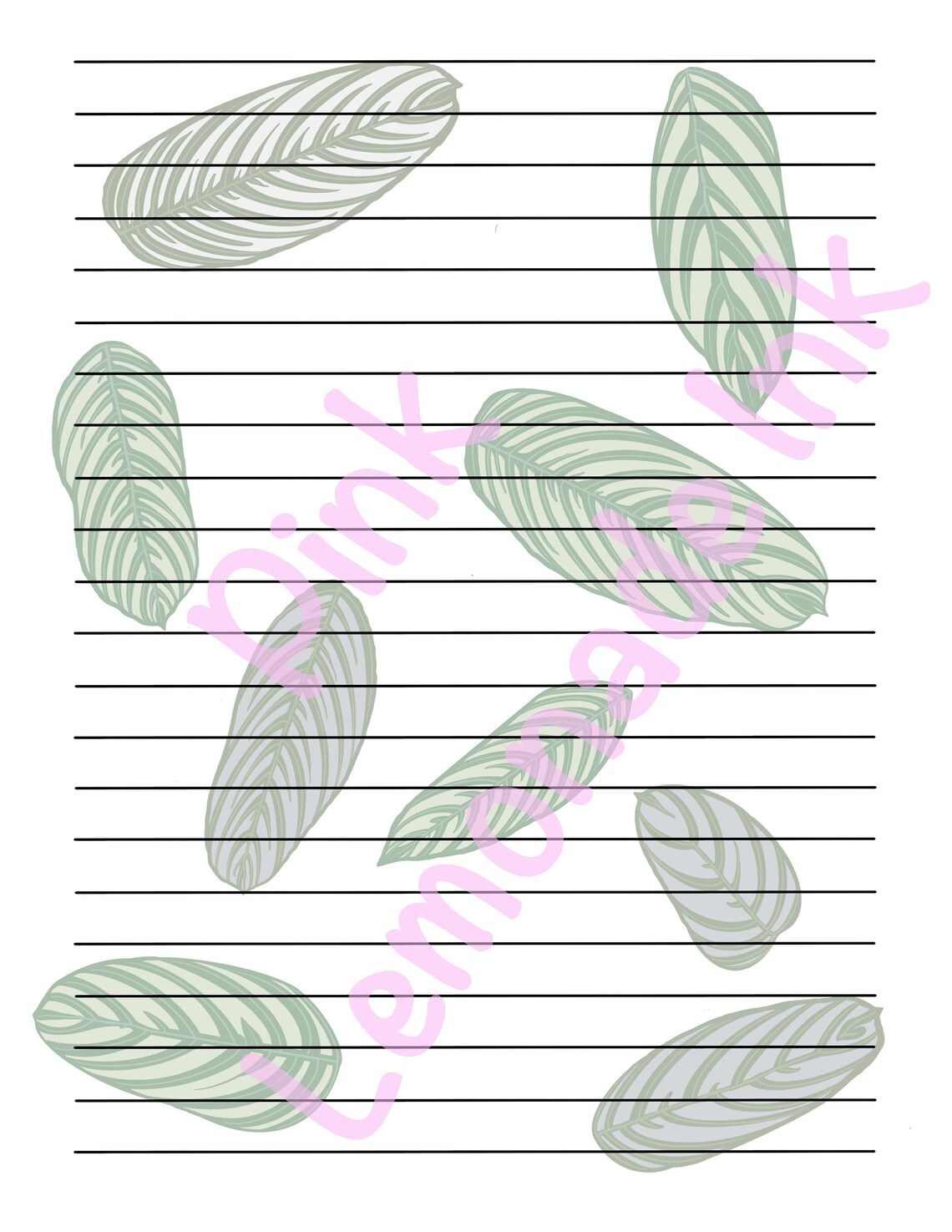 Printable Plant Theme Stationary ctenanthe Stationary Print at Home - Etsy