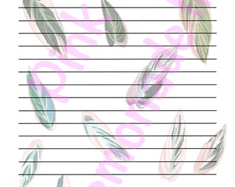 Printable Plant Theme Stationary ctenanthe Stationary Print at Home - Etsy
