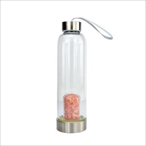 Rose Quartz Gemstones Energy Water Bottle