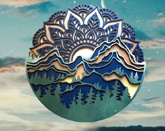 Sun over Mountain 3D Wall Hanging