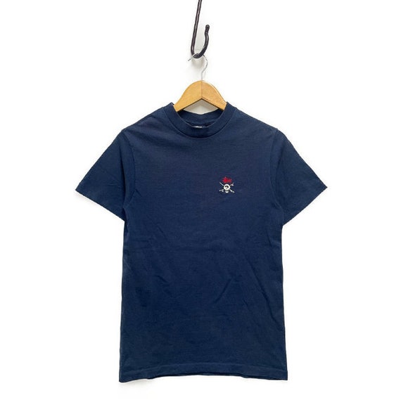 Vintage 90's Stussy Embroidered Skull T Shirt Size Small Made in