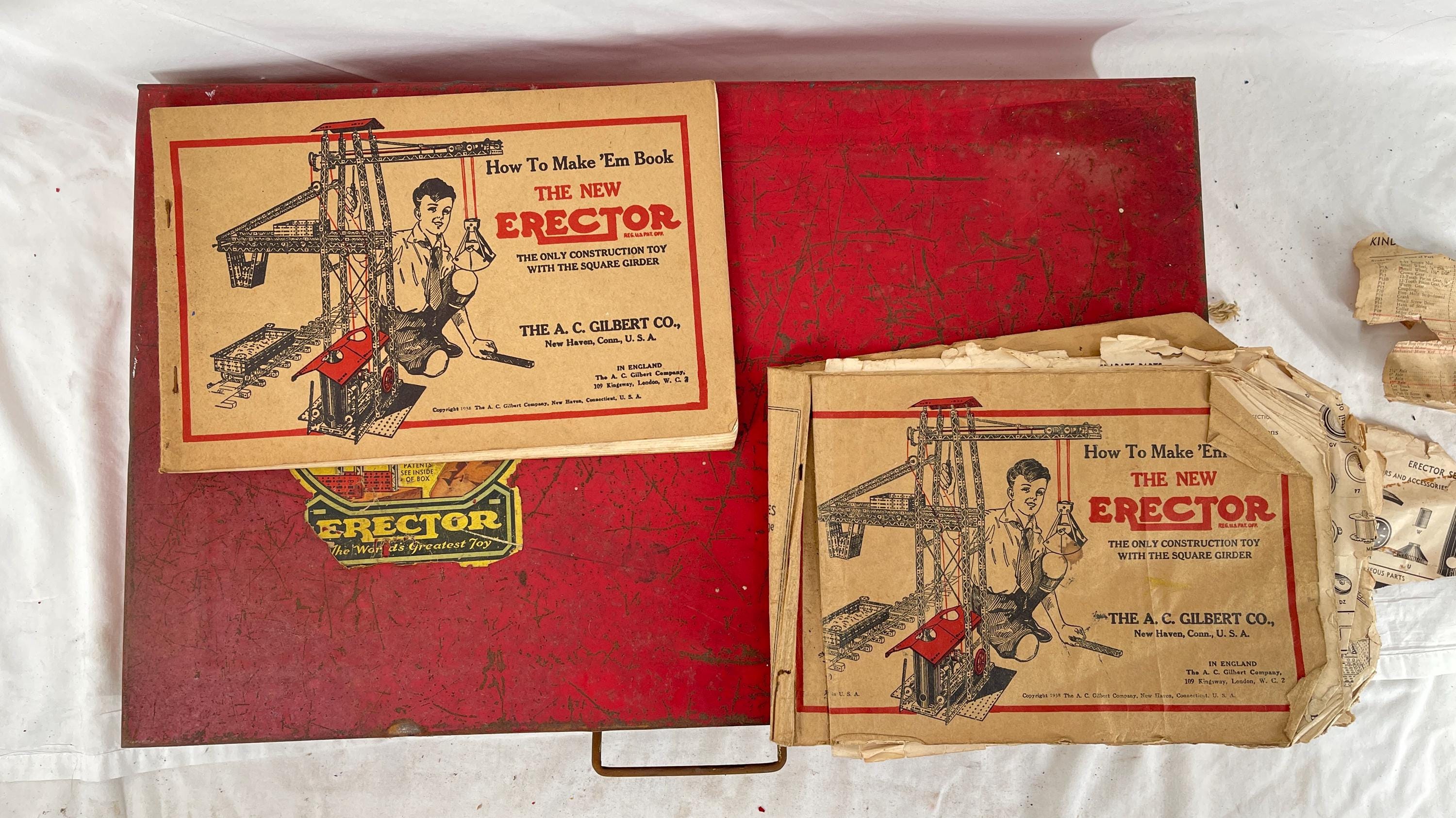 Vintage 1938 A.C. Gilbert #8 1/2 Erector Set Ferris Wheel 