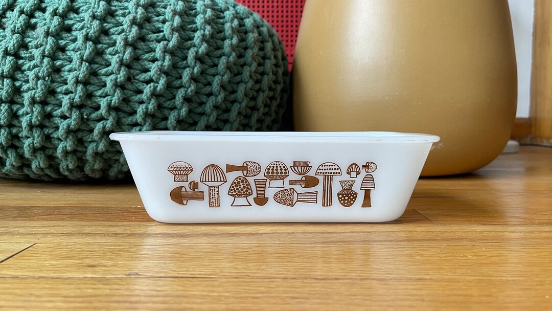 Glasbake Mushroom Loaf Pan Etsy