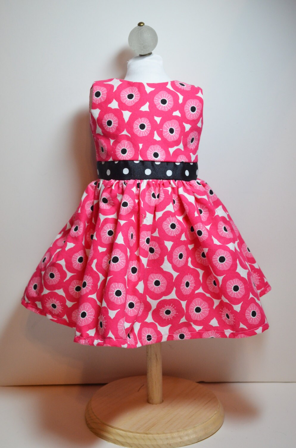 Pocket Full Of Posies Dress for 18 Dolls Pink Black Etsy