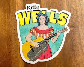 Kitty Wells Siebdruck Aufkleber