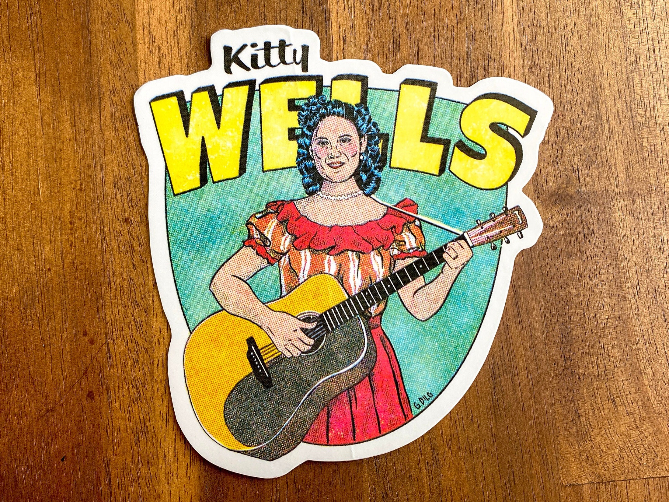 Screenprint Sticker Kitty Wells Screenprint Sticker Decal - Etsy