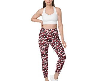 Atlanta Fan Team Colors With Black and Red/ Cute Ladies Football Style Sports Leggings