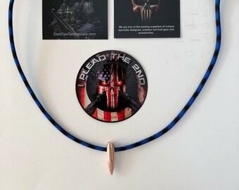 50 cal bmg HOGS TOOTH TIP BOTTLE OPENER Necklace PENDANT CAMO PARACHUTE CORD