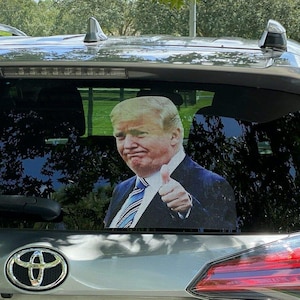 Ride With Trump ..Thumbs Up...Window Sticker + 2 Trump 2024 Decals ..Fast Shipping!