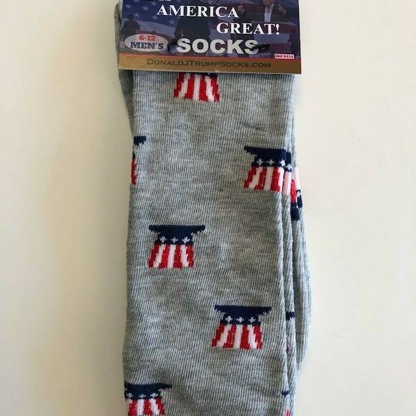 Donald Trump ...KEEP AMERICA GREAT...Uncle Sam... Golf Socks ..Mens 6-12