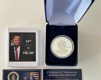 President Donald Trump...2016 LIBERTY Coin.. .999 Silver Overlay..with a COA