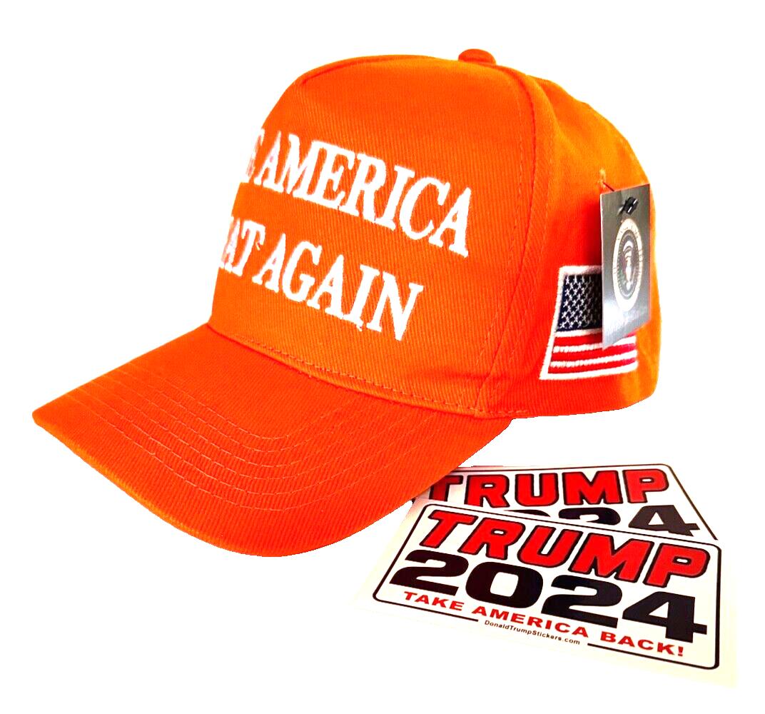 Camouflage Baseball Cap with Orange - MAKE AMERICA GREAT AGAIN 45-47 TRUMP Trump 45-47 Hat Make America Great Again Camo Orange MAGA  main image 3