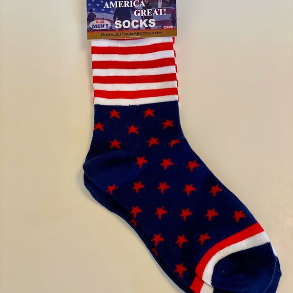 Trump ....Golf Socks ..KEEP AMERICA GREAT...Red & White Stripe...Mens 6-12