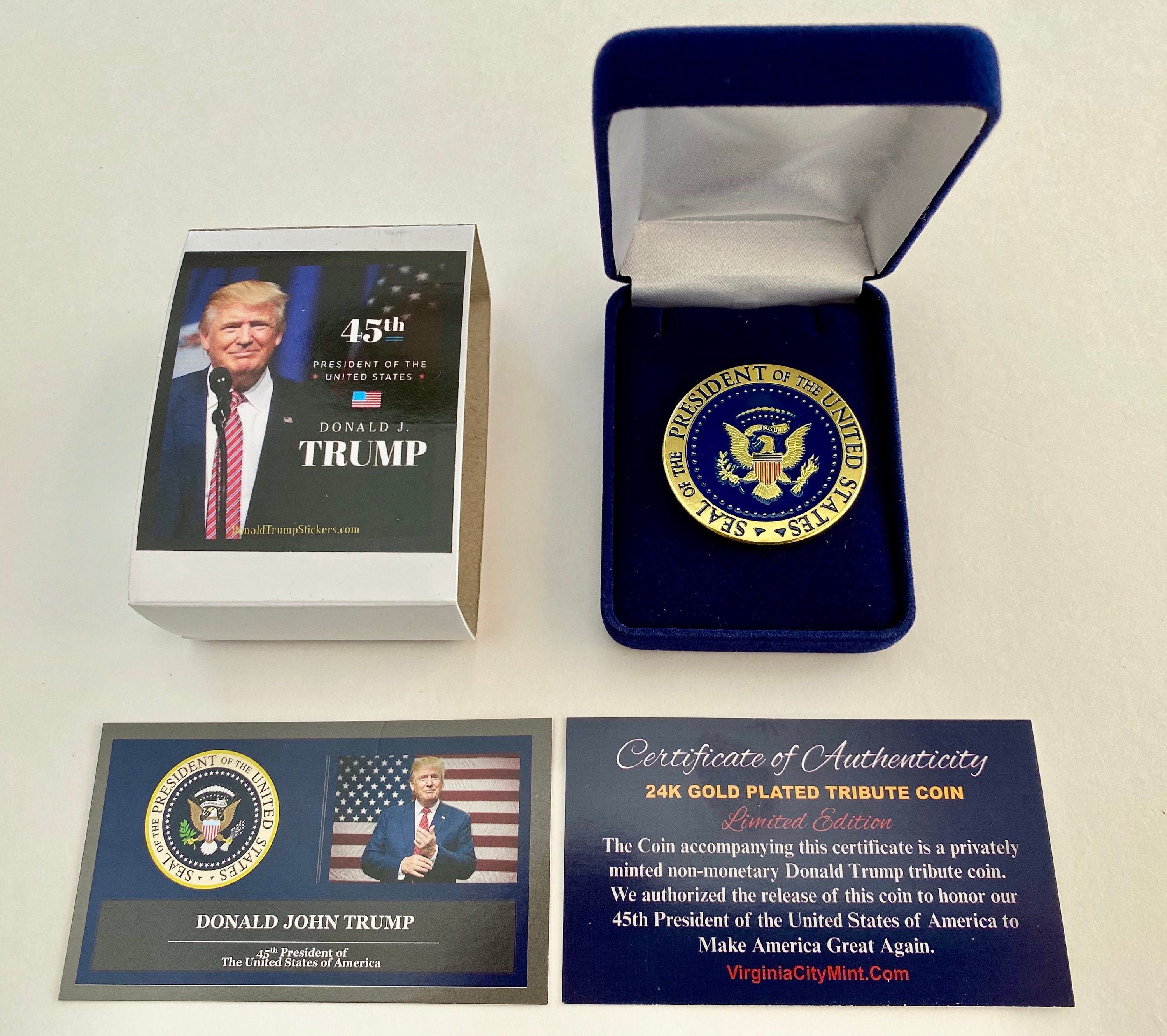 President Donald J. Trump Medallion Key Chain, Presidential Seal on  Reverse,GIFT BOX