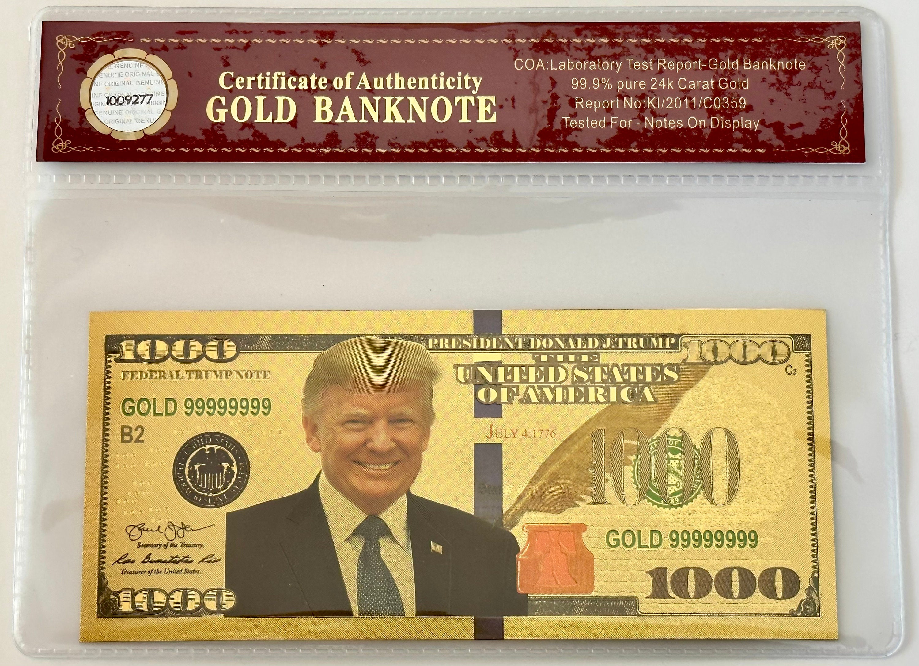 BDE $1000 USD Dollar Bill Novelty NotePad (Pack of 2) 