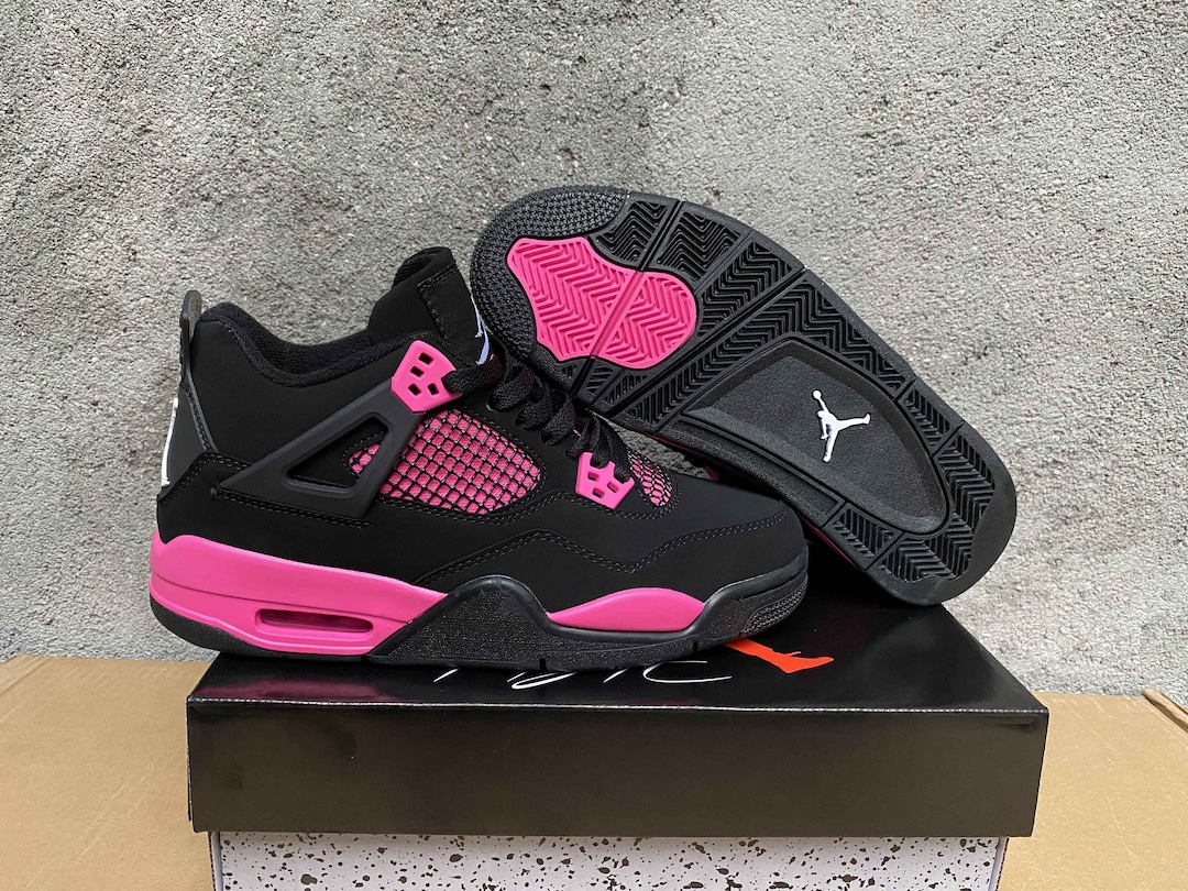 Air Jordan 4 Pink Thunder Sneakers Jordan 4 - Etsy