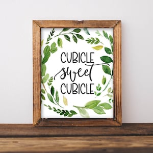 Cubicle Printable Art, Cubicle Sweet Cubicle Printable Wall Art, Office ...