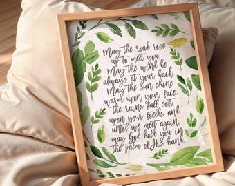 Irish Blessing Art Print: Botanical Wall Decor (Digital Download)