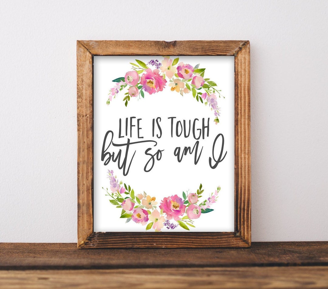Inspirational Quote Print: Pink Floral Boho Decor (digital Download) - Etsy