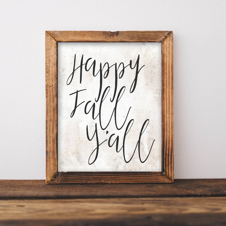 Happy Fall Y'all Printable Art: Thanksgiving Wall Decor (digital ...