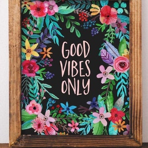 Printable Wall Art, Good Vibes Only, Quotes, DIY Home Decor, Gallery ...