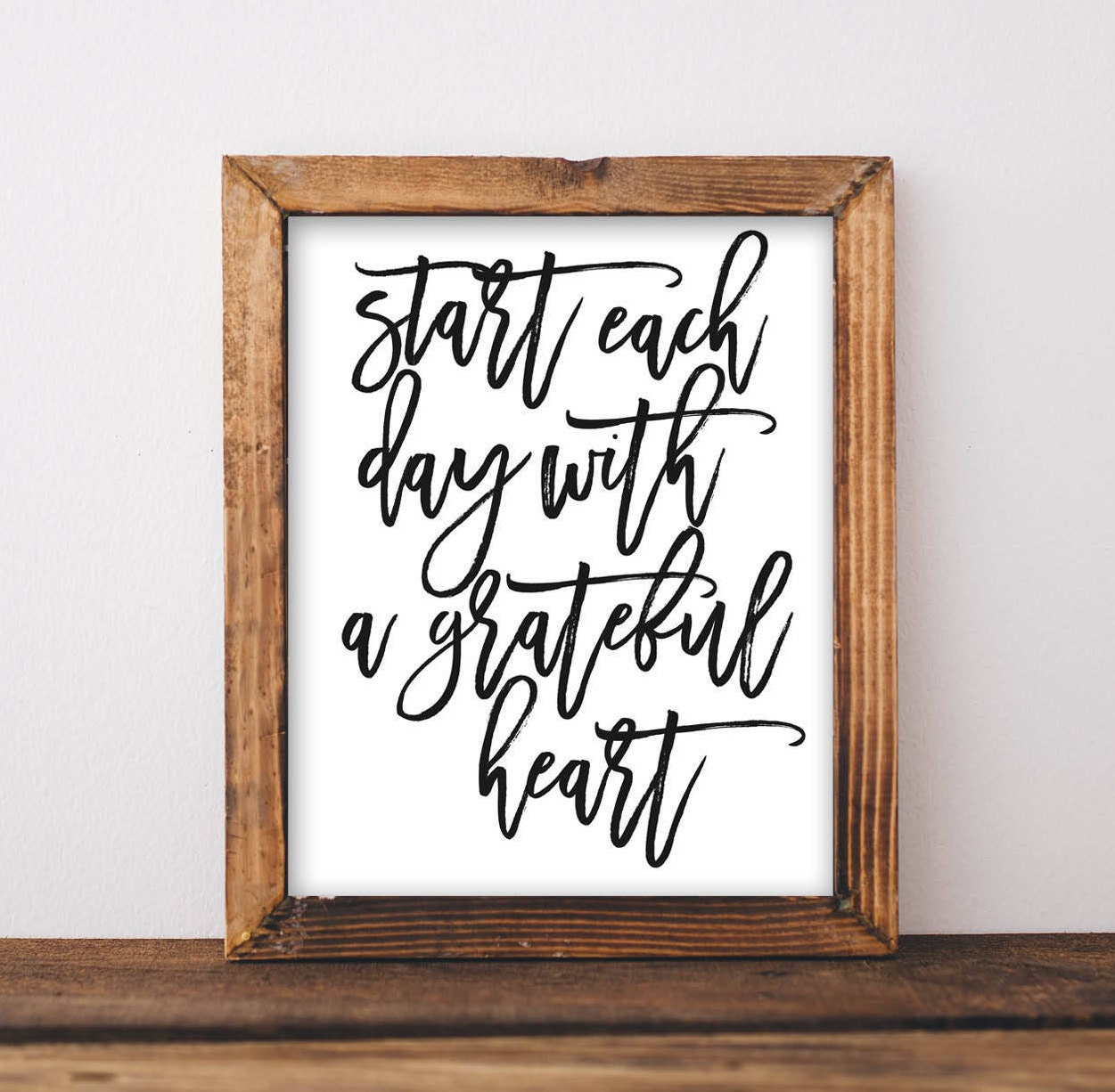 Printable wall art Start each day with a grateful heart | Etsy