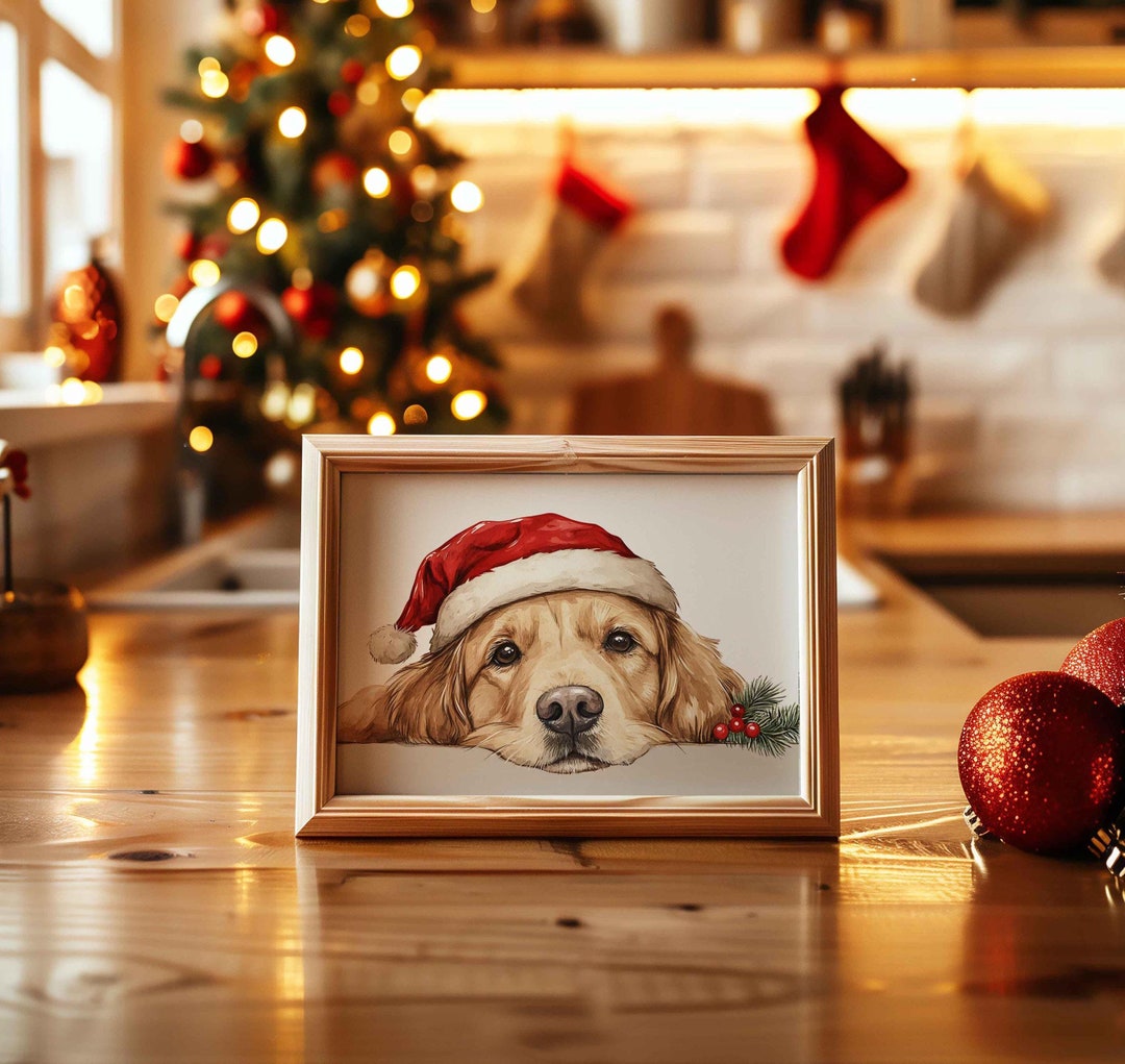 Cane Golden Retriever Albero di Natale Forma 6 PCS Ornamenti di Natale in legno Appendere agli alberi di Natale Decorazioni per le vacanze