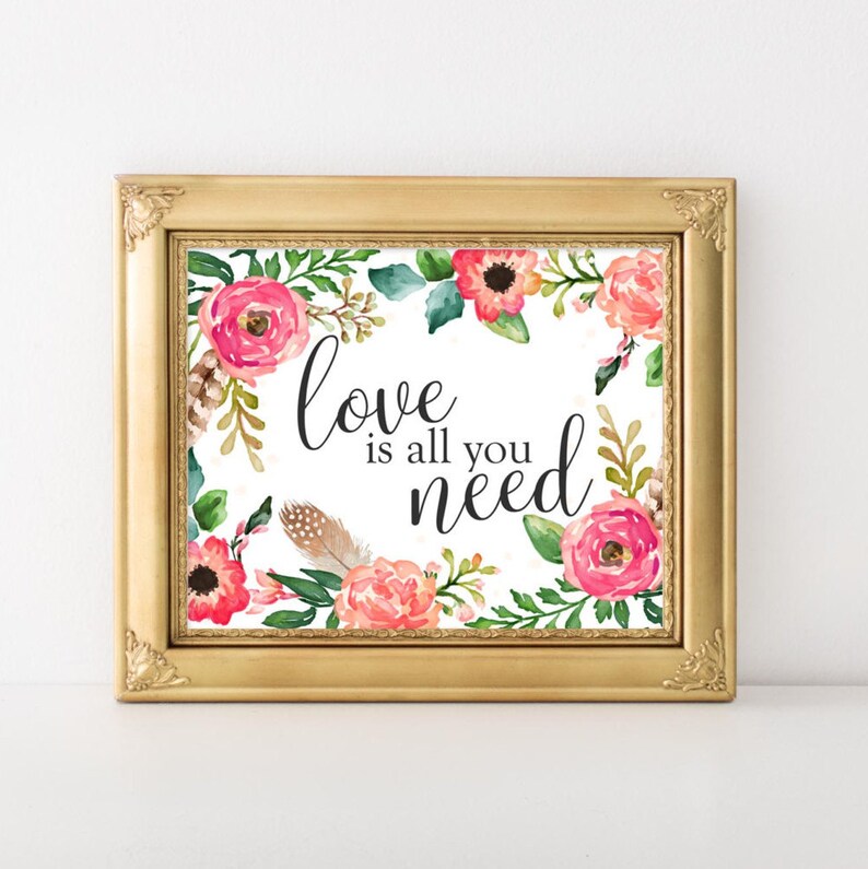 Love Printable Art Love is All You Need Printable Quote | Etsy