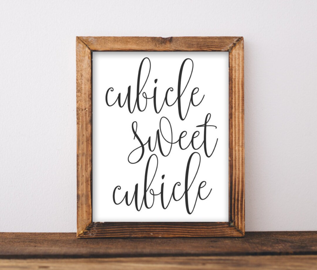 Work Printable Art, Cubicle Sweet Cubicle Printable Wall Art, Office ...