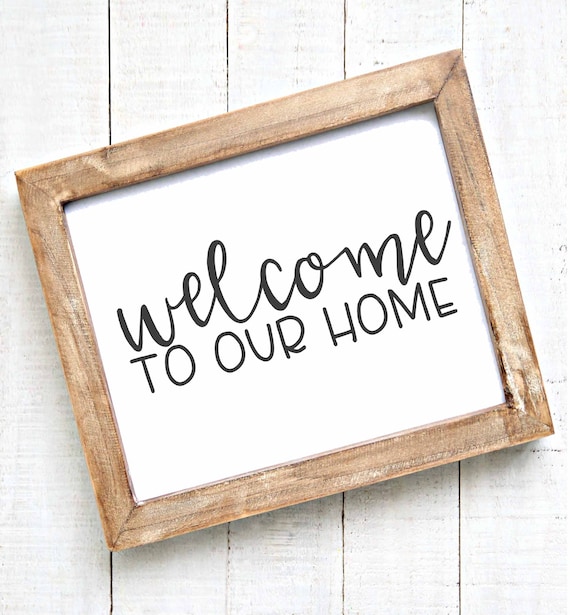 Printable Wall Art, Welcome to our home entryway sign printables home decor rustic farmhouse gallery wall art living room wall decor gift
