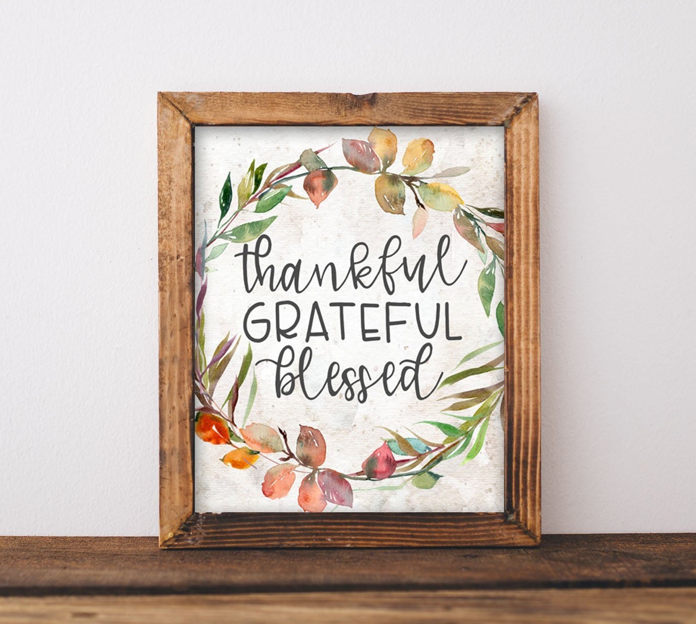 Fall Printable Art Thankful Grateful Blessed DIY Home Decor - Etsy