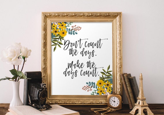 floral office decor typography inspirational wall decor quote printable Today is a good day for a good day Motivational Wall Art
