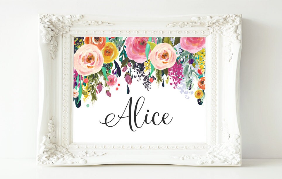 Personalized Printable Wall Art Custom Name printable art Etsy