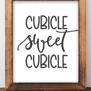 Cubicle Printable Art, Cubicle Sweet Cubicle Printable Wall Art, Office ...