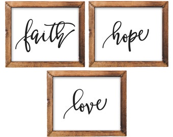 Printable Wall Art Faith Hope Love imprimable Bible Nursery décor Écriture imprimable art salon mur bricolage décoration bricolage idée cadeau art